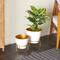 Set of 2 White Iron Modern Planter, 11" x 10" x 10"